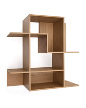 Load image into Gallery viewer, Ina modular shelving unit in oak veneer with natural finish 80 x 80cm FSC 100%
