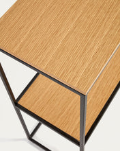 Load image into Gallery viewer, Yoana console table with oak wood veneer and painted black metal structure, 120 x 80 cm - image 4