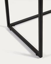 Load image into Gallery viewer, Yoana console table with oak wood veneer and painted black metal structure, 120 x 80 cm - image 5