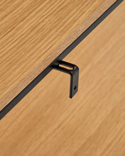 Load image into Gallery viewer, Yoana console table with oak wood veneer and painted black metal structure, 120 x 80 cm - image 6