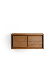 Load image into Gallery viewer, Kenta bathroom furniture in solid teak wood with a natural finish, 90 x 45 cm - image 4