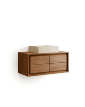 Load image into Gallery viewer, Kenta bathroom furniture in solid teak wood with a natural finish, 90 x 45 cm - image 6