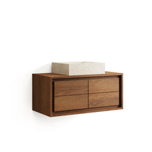 Load image into Gallery viewer, Kenta bathroom furniture in solid teak wood with a walnut finish, 90 x 45 cm - image 4