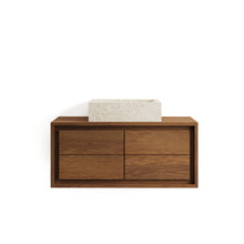 Load image into Gallery viewer, Kenta bathroom furniture in solid teak wood with a walnut finish, 90 x 45 cm - image 8