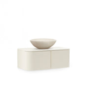 Load image into Gallery viewer, Salaya bathroom furniture in lacquered beige ash laminated plywood 90 x 45 cm