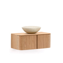 Load image into Gallery viewer, Salaya ash laminated plywood bathroom cupboard in a natural finish, 90 x 45 cm - image 2