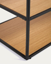 Load image into Gallery viewer, Yoana TV stand with an oak wood veneer and painted black metal structure, 160 x 40 cm - image 6