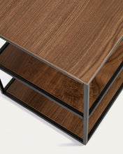 Load image into Gallery viewer, Yoana TV stand with a walnut veneer and painted black metal structure, 160 x 40 cm - image 4