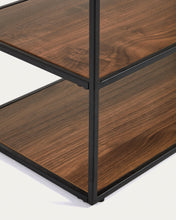 Load image into Gallery viewer, Yoana TV stand with a walnut veneer and painted black metal structure, 160 x 40 cm - image 6