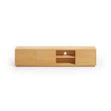 Load image into Gallery viewer, Abilen oak wood veneer 2 door TV stand with 2 drawers, 200 x 44 cm FSC 100%