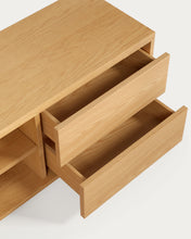 Load image into Gallery viewer, Abilen oak wood veneer single door TV stand with 2 drawers, 150 x 44 cm FSC 100% - image 9