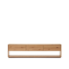 Load image into Gallery viewer, Alguema TV stand with 3 drawers in oak veneer with natural finish, 200 x 51 cm