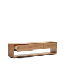 Load image into Gallery viewer, Alguema TV stand with 3 drawers in oak veneer with natural finish, 200 x 51 cm - image 6