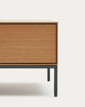 Load image into Gallery viewer, Vedrana 3 drawer TV stand in oak veneer with black steel legs, 195 x 35 cm - image 10
