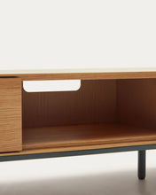 Load image into Gallery viewer, Vedrana 3 drawer TV stand in oak veneer with black steel legs, 195 x 35 cm - image 11