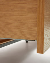 Load image into Gallery viewer, Vedrana 3 drawer TV stand in oak veneer with black steel legs, 195 x 35 cm - image 13