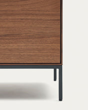 Load image into Gallery viewer, Vedrana 3-door TV stand in walnut veneer with black steel legs, 195 x 55 cm - image 12