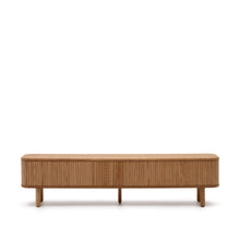 Load image into Gallery viewer, Mailen 2 door TV stand in ash veneer with a natural finish 200 x 50 cm - image 2