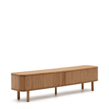Load image into Gallery viewer, Mailen 2 door TV stand in ash veneer with a natural finish 200 x 50 cm - image 3
