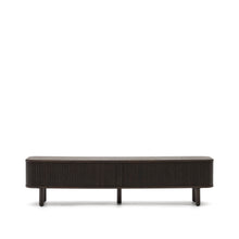 Load image into Gallery viewer, Mailen 2 door TV stand in ash veneer with a dark finish 200 x 50 cm - image 2