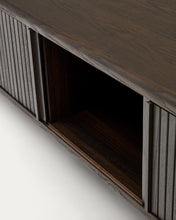 Load image into Gallery viewer, Mailen 2 door TV stand in ash veneer with a dark finish 200 x 50 cm - image 12