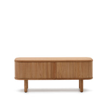 Load image into Gallery viewer, Mailen 2 door TV stand in ash veneer with a natural finish 120 x 50 cm - image 2