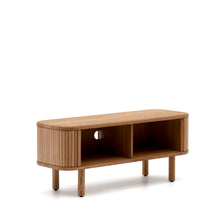 Load image into Gallery viewer, Mailen 2 door TV stand in ash veneer with a natural finish 120 x 50 cm - image 8