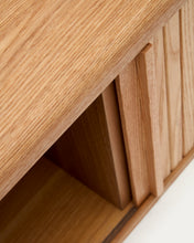 Load image into Gallery viewer, Mailen 2 door TV stand in ash veneer with a natural finish 120 x 50 cm - image 11
