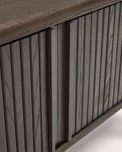 Load image into Gallery viewer, Mailen 2 door TV stand in ash veneer with a dark finish 120 x 50 cm - image 11