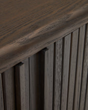 Load image into Gallery viewer, Mailen 2 door TV stand in ash veneer with a dark finish 120 x 50 cm - image 13
