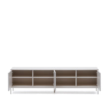 Load image into Gallery viewer, Vedrana TV 3-door cabinet white lacquered MDF 195 x 55 cm - image 6