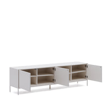 Load image into Gallery viewer, Vedrana TV 3-door cabinet white lacquered MDF 195 x 55 cm - image 7