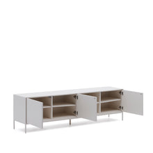 Load image into Gallery viewer, Vedrana TV 3-door cabinet white lacquered MDF 195 x 55 cm - image 8