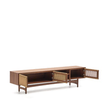 Load image into Gallery viewer, Elan TV cabinet 3 doors veneer and solid walnut and cord 200 x 50 cm FSC Mix Credit - image 5