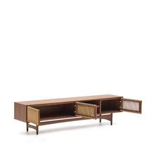 Load image into Gallery viewer, Elan TV cabinet 3 doors veneer and solid walnut and cord 200 x 50 cm FSC Mix Credit - image 6