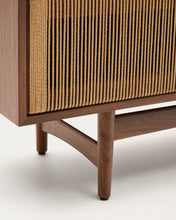 Load image into Gallery viewer, Elan TV cabinet 3 doors veneer and solid walnut and cord 200 x 50 cm FSC Mix Credit - image 13