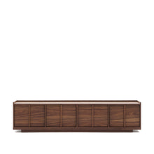 Load image into Gallery viewer, Onix TV stand with a walnut veneer in a dark finish, 200 x 45 cm FSC Mix Credit