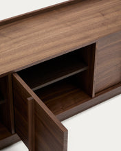 Load image into Gallery viewer, Onix TV stand with a walnut veneer in a dark finish, 200 x 45 cm FSC Mix Credit - image 7
