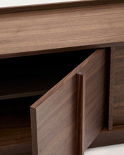 Load image into Gallery viewer, Onix TV stand with a walnut veneer in a dark finish, 200 x 45 cm FSC Mix Credit - image 9