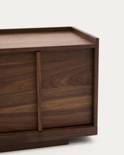 Load image into Gallery viewer, Onix TV stand with a walnut veneer in a dark finish, 200 x 45 cm FSC Mix Credit - image 10