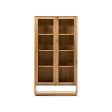 Load image into Gallery viewer, Alguema display cabinet in oak wood veneer with natural finish, 100 x 185 cm