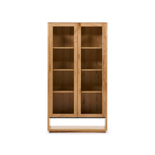 Load image into Gallery viewer, Alguema display cabinet in oak wood veneer with natural finish, 100 x 185 cm - image 2