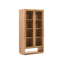 Load image into Gallery viewer, Alguema display cabinet in oak wood veneer with natural finish, 100 x 185 cm - image 3