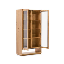Load image into Gallery viewer, Alguema display cabinet in oak wood veneer with natural finish, 100 x 185 cm - image 5