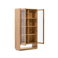 Load image into Gallery viewer, Alguema display cabinet in oak wood veneer with natural finish, 100 x 185 cm - image 6