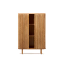 Load image into Gallery viewer, Mailen 2 door highboard in ash veneer with a natural finish 110 x 160 cm