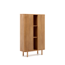 Load image into Gallery viewer, Mailen 2 door highboard in ash veneer with a natural finish 110 x 160 cm - image 3