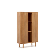 Load image into Gallery viewer, Mailen 2 door highboard in ash veneer with a natural finish 110 x 160 cm - image 4