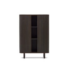 Load image into Gallery viewer, Mailen 2 door highboard in ash veneer with a dark finish 110 x 160 cm