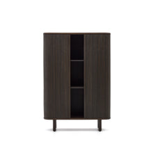Load image into Gallery viewer, Mailen 2 door highboard in ash veneer with a dark finish 110 x 160 cm - image 2